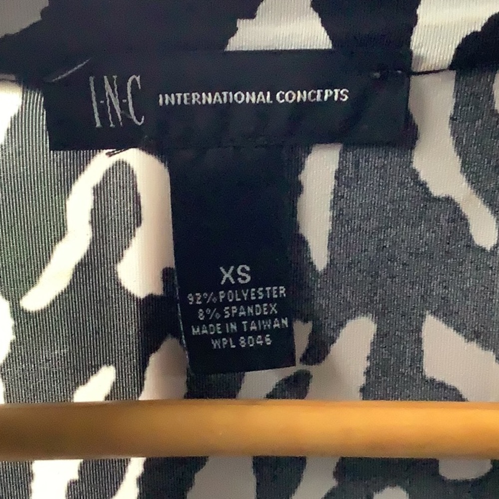 INC International Concepts Black and White Animal Print Midi Dress - Picture 3 of 4